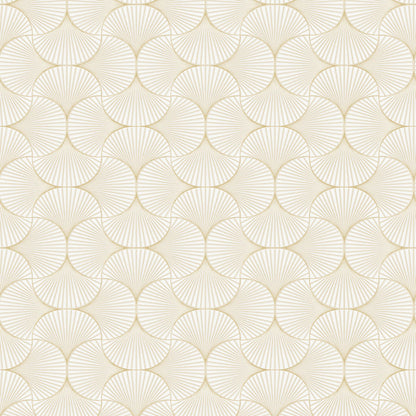 Gilded Scallop Non-Pasted Wallpaper - A swatch of Gilded Scallop Unpasted Wallpaper in porcelain | Tempaper#color_porcelain