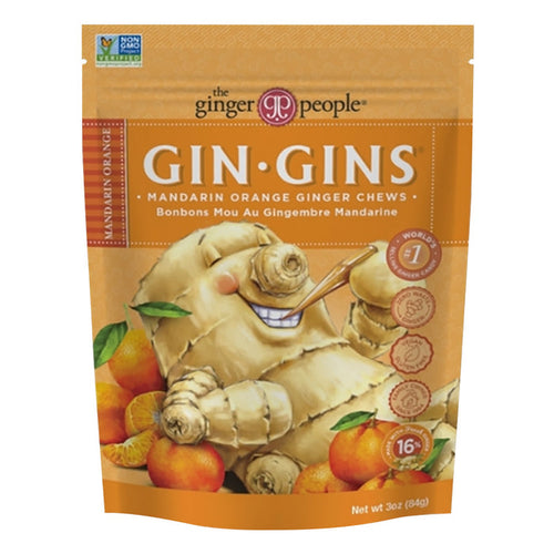 Ginger People Mandarin Ginger Chews Candy - 12 Count