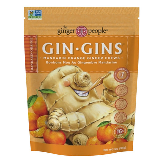 Ginger People Mandarin Ginger Chews Candy - 12 Count