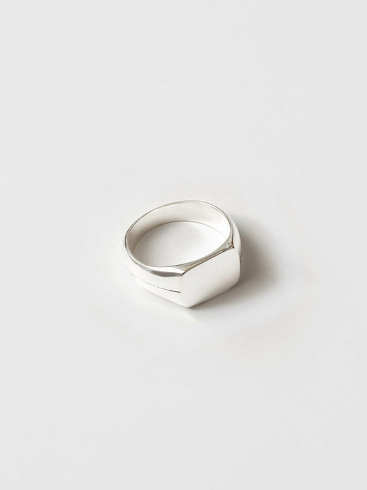 Wolf Circus Unisex Men's Signet Ring Sterling Silver | Recycled Materials | Gino Signet Ring in Sterling Silver-Rings-wolfcircus.com