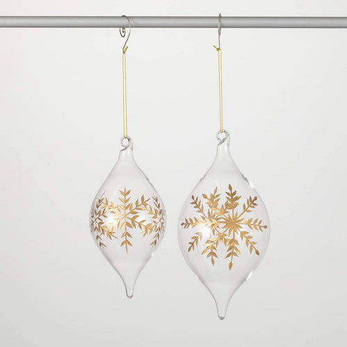 GOLD SNOWFLAKE ONION ORNAMENTS