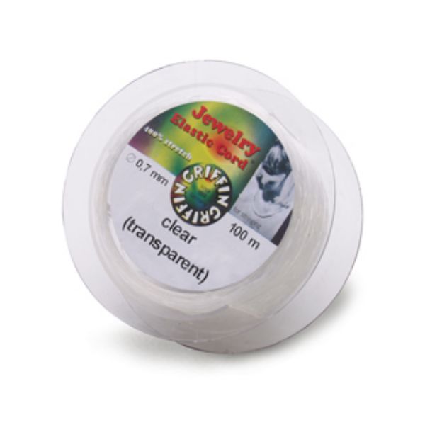GRIFFIN ELASTIC CORD 0.5MM CLEAR- 25M