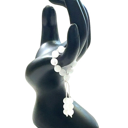 One Rainbow Moonstone Gemstone Mala Ring
