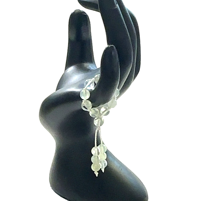 One Prehnite Gemstone Mala Ring
