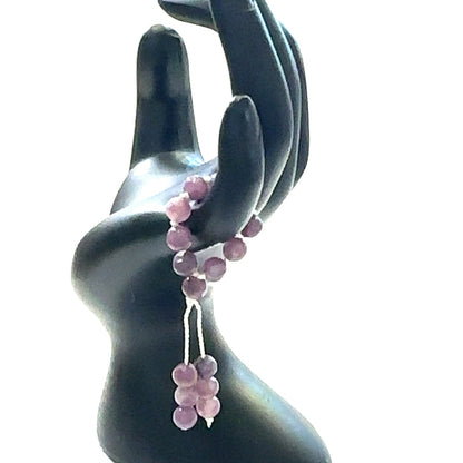 One Lepidolite Gemstone Mala Ring