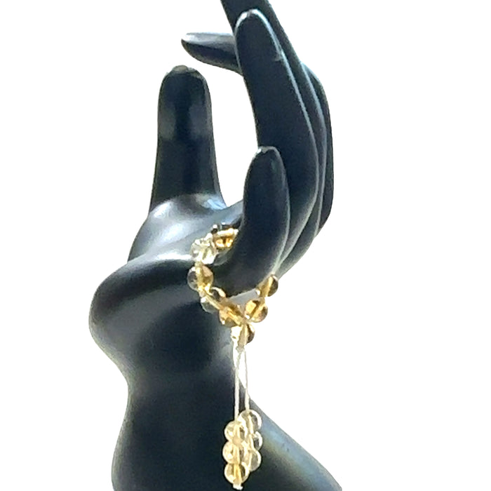 One Citrine Gemstone Mala Ring