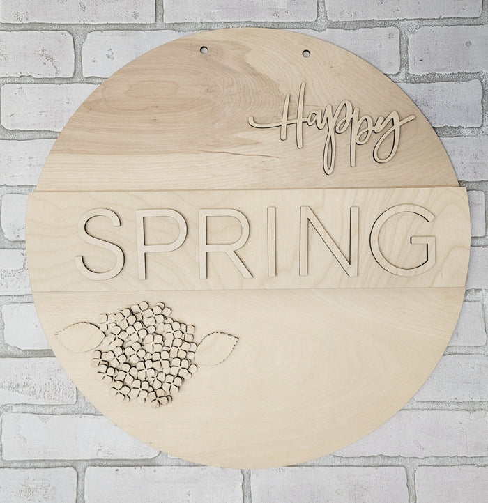 Happy Spring Hydrangea Door Hanger