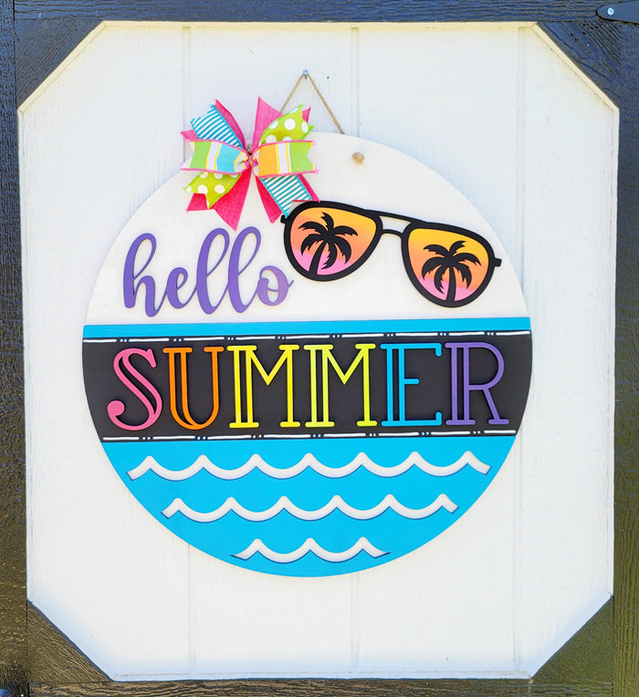 Hello Summer Sunglasses Door Hanger