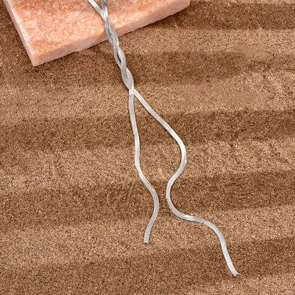 Herringbone Lariat Necklace - Gold/Silver