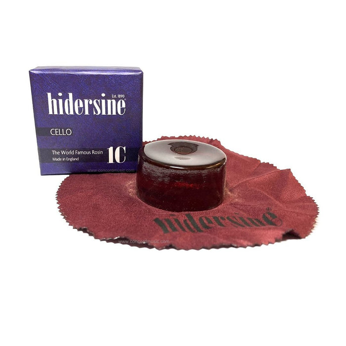 Hidersine Cello Rosin 1C box with rosin on cloth
