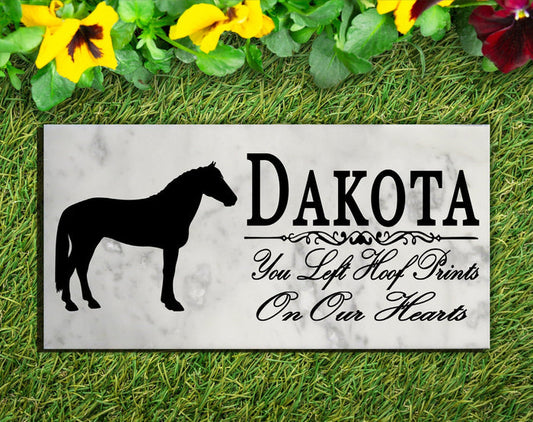 Horse Memorial Stone Equine Personalized Garden Marker Grave Marker for Outdoors or Indoors - Broad Bay Personalized Gifts Shipped Fast