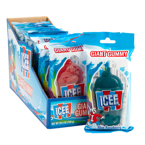 ICEE Giant Blue Razz and Cherry Gummy Candy - 12 Count