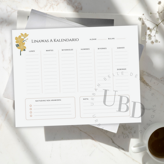 Ilocano Weekly Calendar Notepad - Linawas A Kalendario