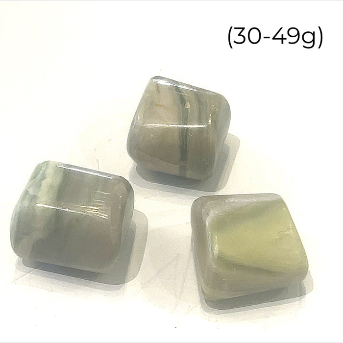 Infinite (light green Serpentine) gemstone tumbled