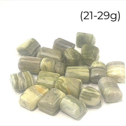 Infinite (light green Serpentine) gemstone tumbled