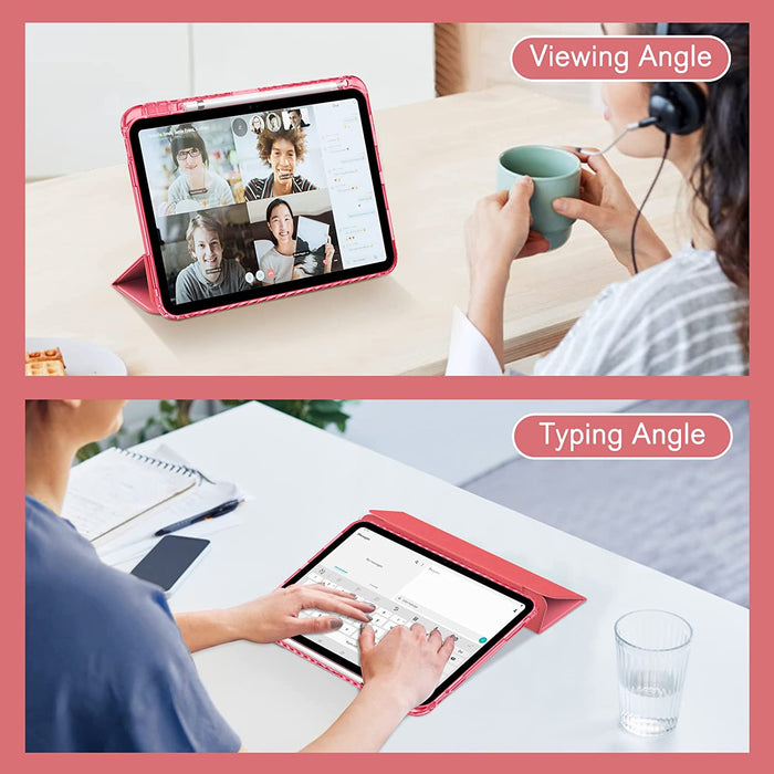 iPad 11th Gen (A16 Chip), iPad 10th Gen (10.9", 2022) Slim Case w/ Crystal Transparent Back Cover & Pencil Holder | Fintie