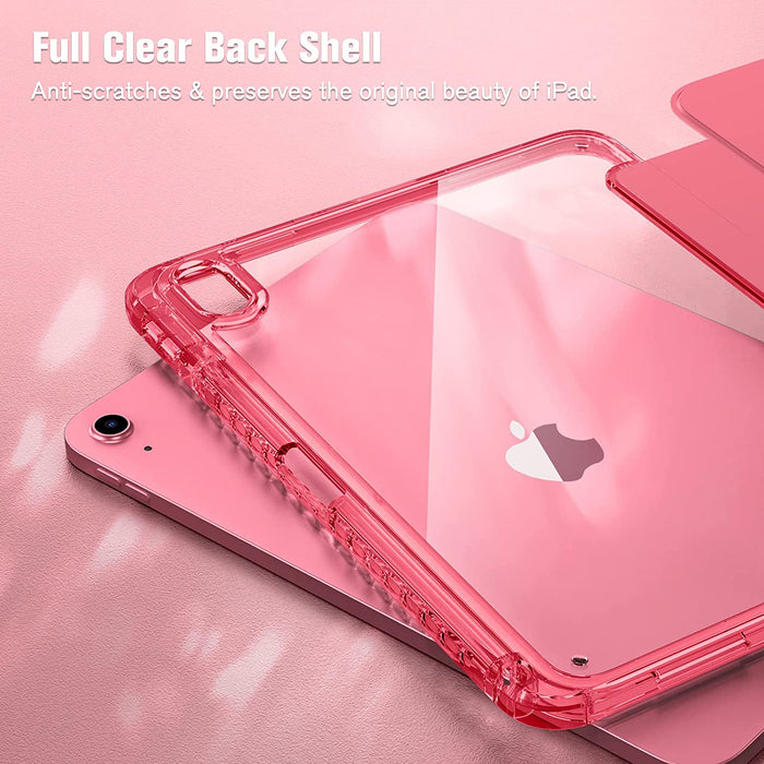 iPad 11th Gen (A16 Chip), iPad 10th Gen (10.9", 2022) Slim Case w/ Crystal Transparent Back Cover & Pencil Holder | Fintie