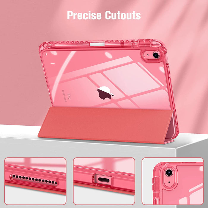 iPad 11th Gen (A16 Chip), iPad 10th Gen (10.9", 2022) Slim Case w/ Crystal Transparent Back Cover & Pencil Holder | Fintie