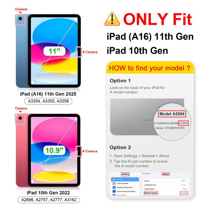 iPad (A16) 11th Gen/iPad 10th Gen 360-Degree Rotating Case w/Pencil Holder | Fintie