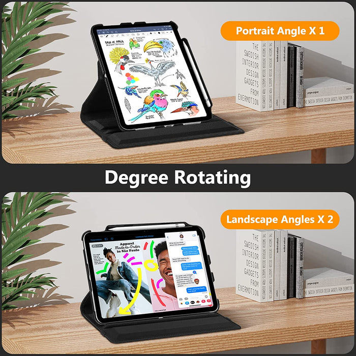 iPad (A16) 11th Gen/iPad 10th Gen 360-Degree Rotating Case w/Pencil Holder | Fintie