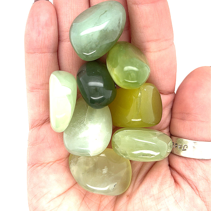 Jade, Green Tumbled Gemstone