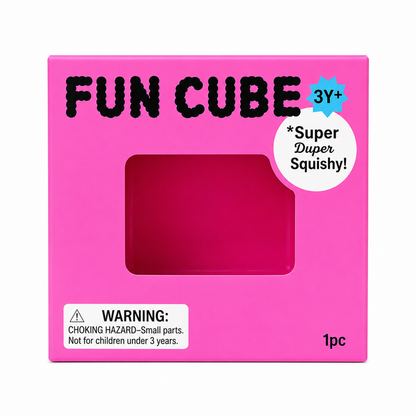 J'adore 2.5 Inch Fun Cube Squishy Fidget Sensory Toy - PINK