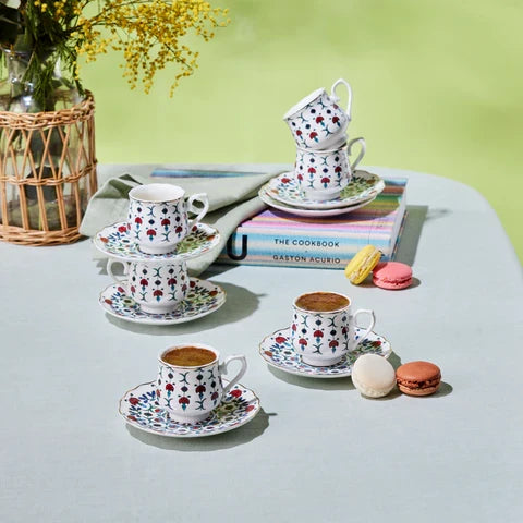 Karaca Ebruli Ensemble De Tasses À Café 6 Pièces 90 Ml, Multicolore