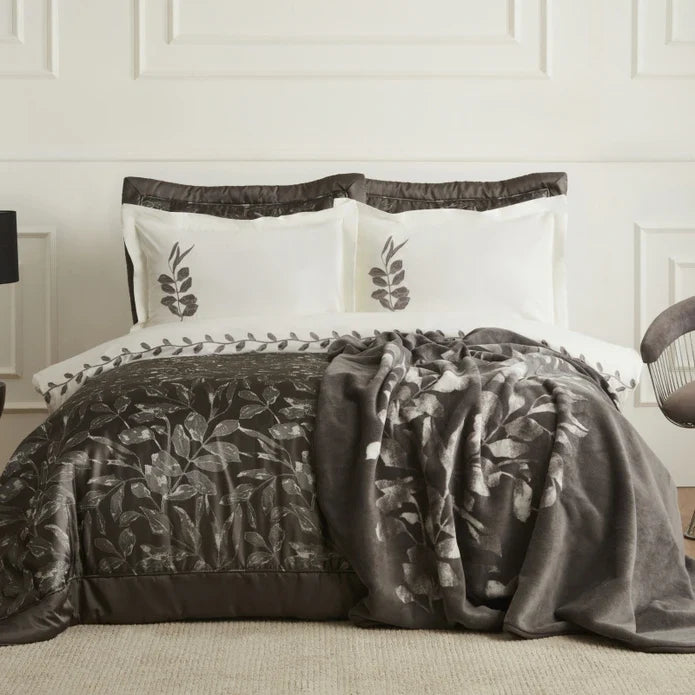 Karaca Home Gardenia Set de Mariage 8 Pièces Anthracite
