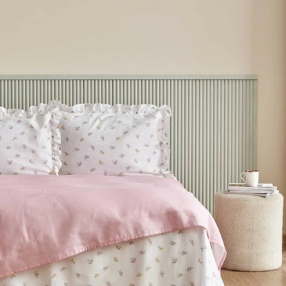 Karaca Home Lidya Ensemble de Plaid 100% Coton Double Taille Poudré