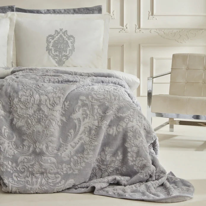 Karaca Home Tuğba 8 Pièces Ensemble de Linge de Lit Private Silver