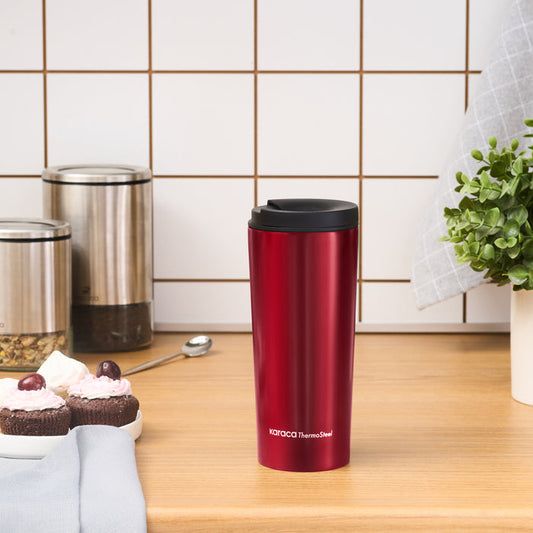 Karaca Sheeny Thermos Isotherme Étanche en Acier Inoxydable 450 ml – Rouge