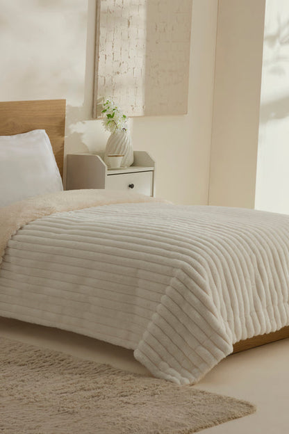 Karaca Stripe, Couverture, 150x200cm, Blanc