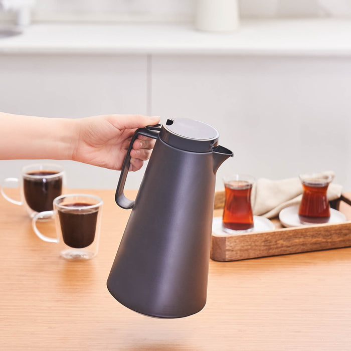 Karaca Thermoglass Lina Carafe Isotherme Antifuite 1 L Noir