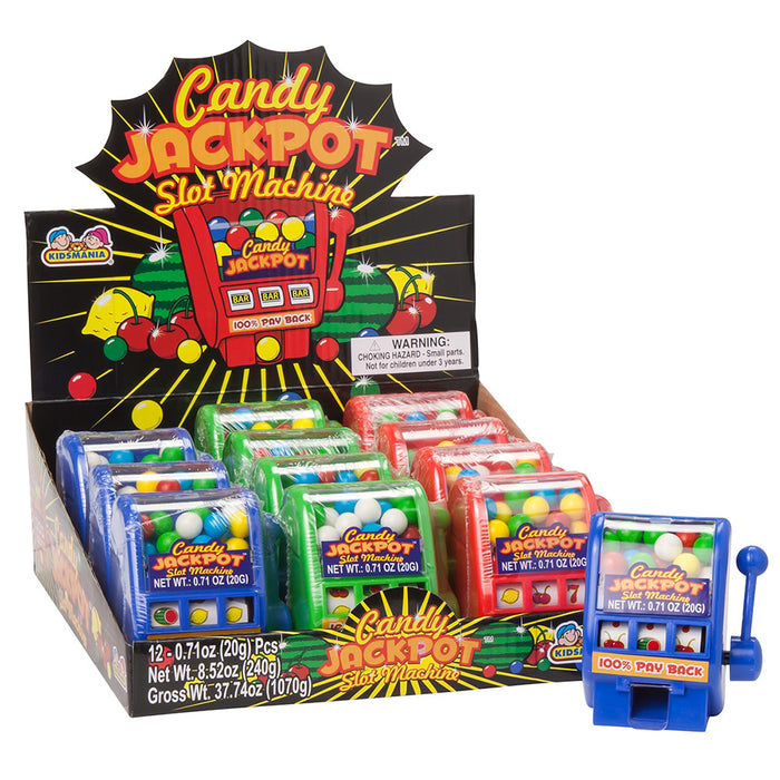 Kidsmania Jackpot Slot Machine Candy Dispenser Toy - 12 Count