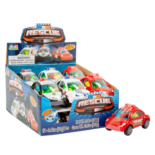 Kidsmania Rescue Candy Filled Toy Cars - 12 Count