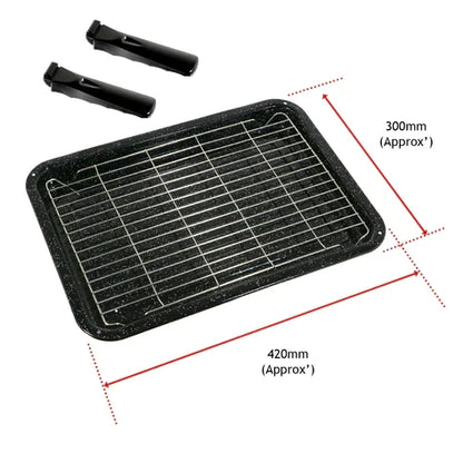 Large Grill Pan, Rack & Dual Detachable Handles Universal | Electrolux | AEG Oven Cookers