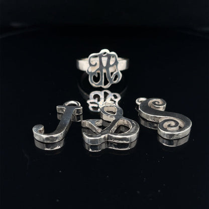 Letter Initial pendants in Sterling Silver