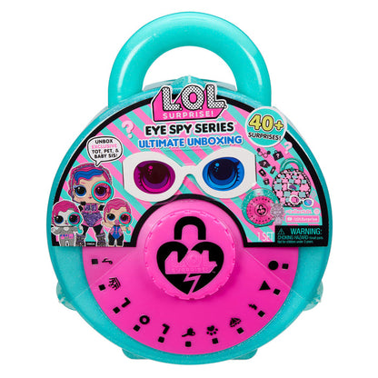LOL Surprise Eye Spy Series packaging with colorful design and character images.