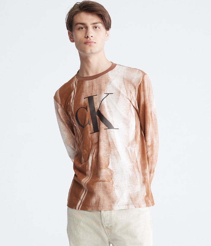 Long Sleeves Aop Monogram Crew Tee