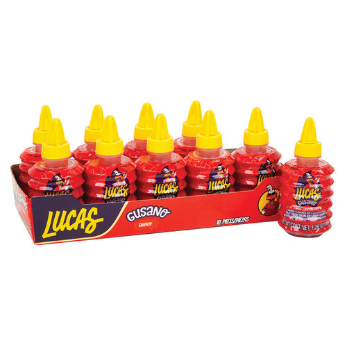 Lucas Gusano Chamoy and Tamarindo Candy - 10 Count Pack