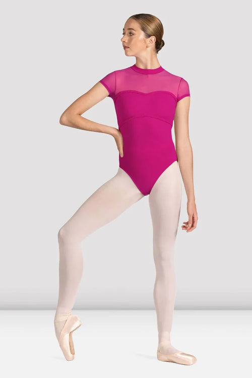 M5104LM Mesh Back Cap Sleeve Leotard (FINAL SALE)