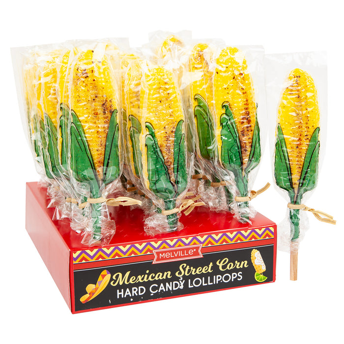 Melville Candy Mexican Street Corn Spicy Lollipop Candy - 24 Count