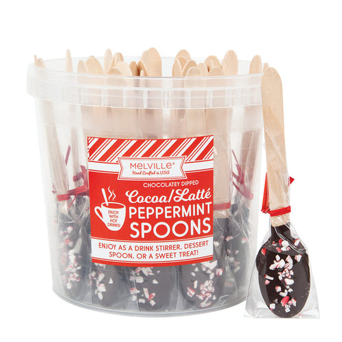 Melville Lollipops Dark Chocolate Peppermint Dipped Spoon Candy - 30 Count