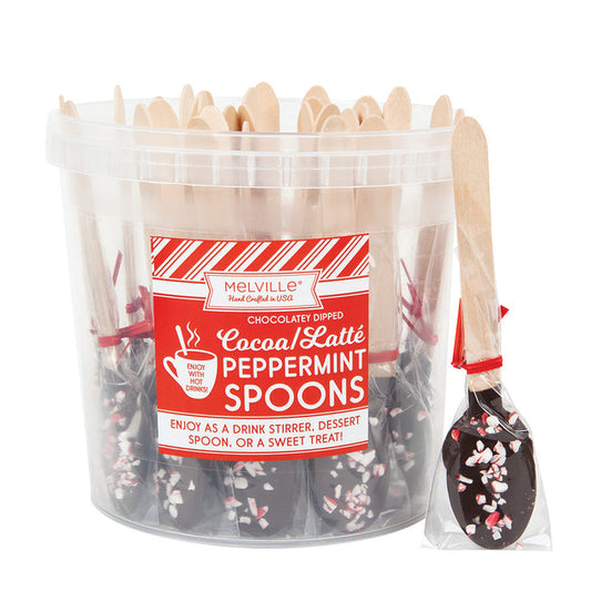 Melville Lollipops Dark Chocolate Peppermint Dipped Spoon Candy - 30 Count