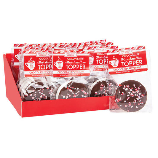 Melville Lollipops Marshmallow Dark Chocolate Peppermint Hot Cocoa Topper - 18 Count