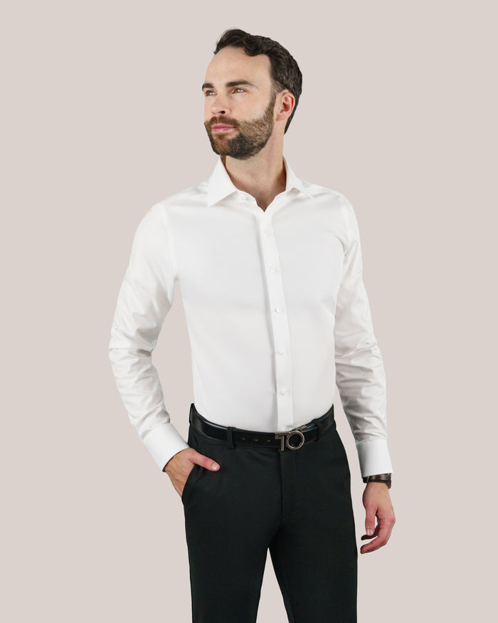 Men's  Blue Label Pinpoint Non-Iron White Shirt