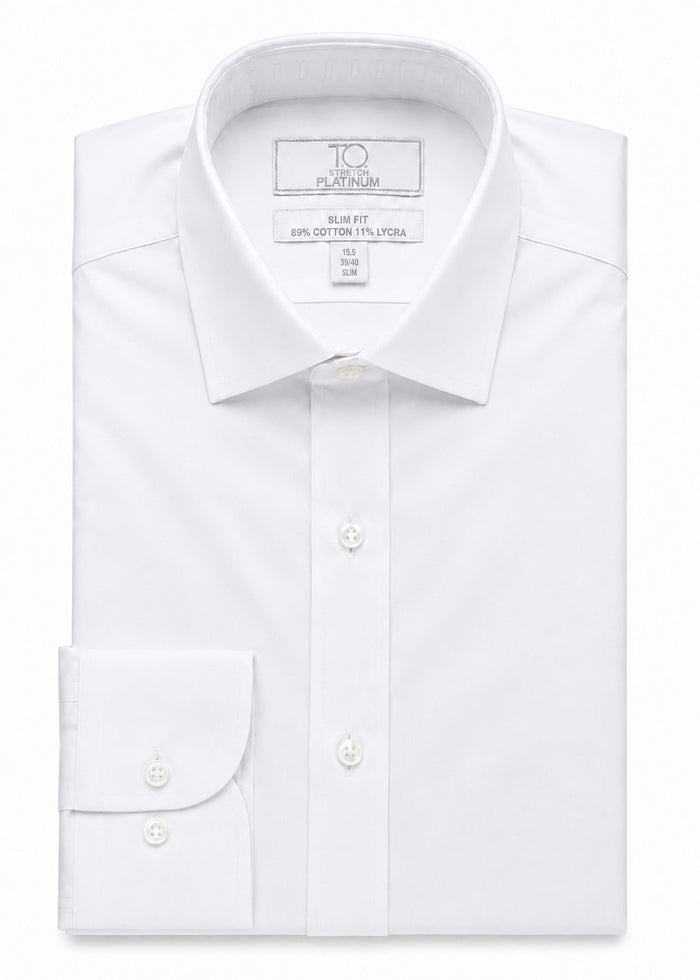 Men's Platinum Stretch White Dress Shirt