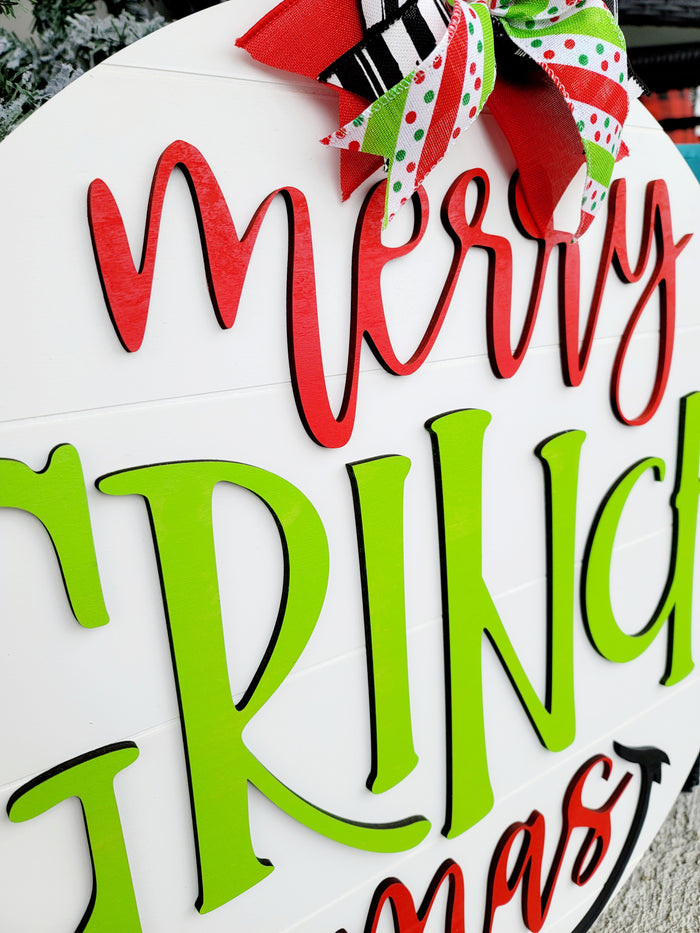 Merry Grinchmas Smile Door Hanger