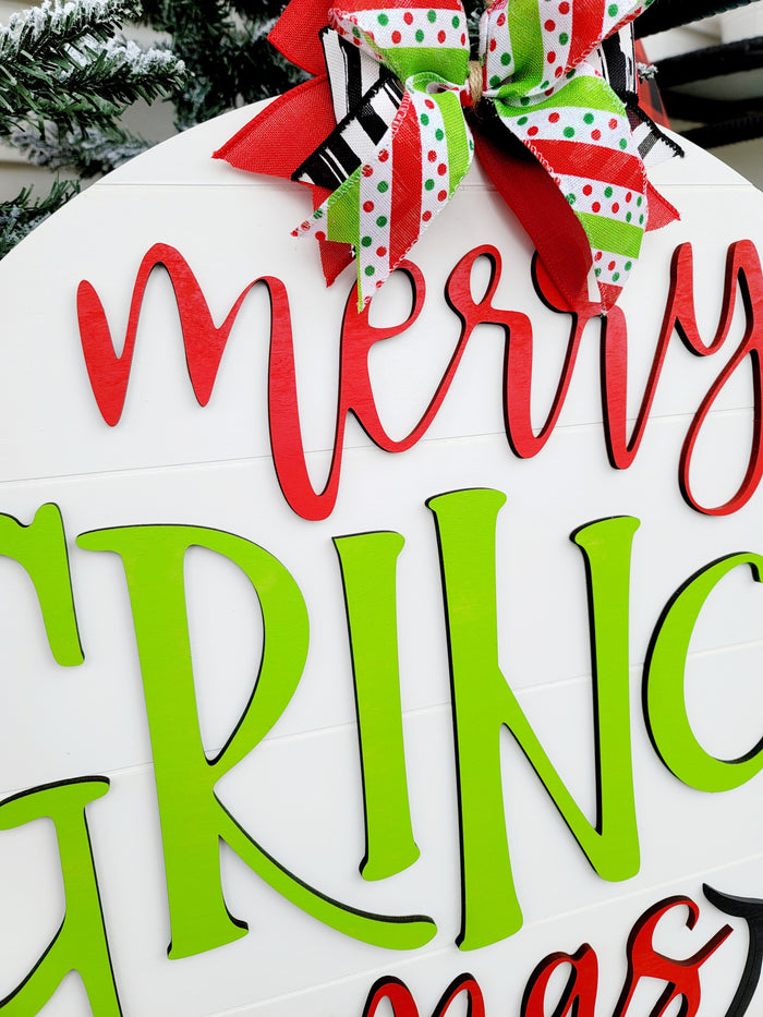 Merry Grinchmas Smile Door Hanger