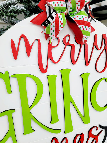 Merry Grinchmas Smile Door Hanger